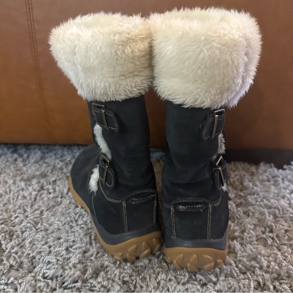 Salomon Women Lhasa Black Suede Fur Winter Snow Boots - Picture 11 of 16